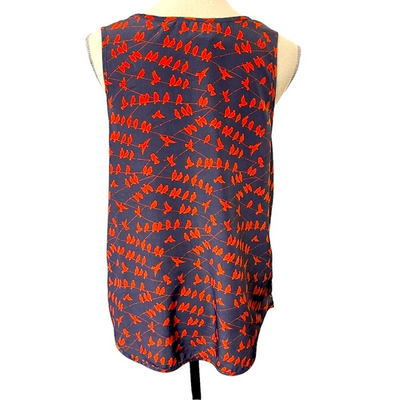 Pink Martini Navy and Red Bird Print Top - Picture 4 of 8